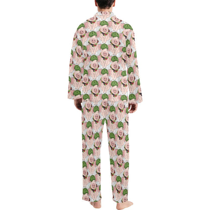 Pig Print Design LKS403 Men's Long Pajama Set