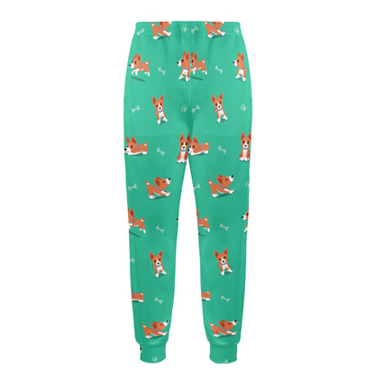 Basenji Pattern Print Design 02 Men's Casual Track Pants
