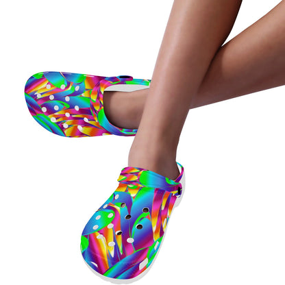 Psychedelic Trippy Pattern Unisex Clogs Shoes