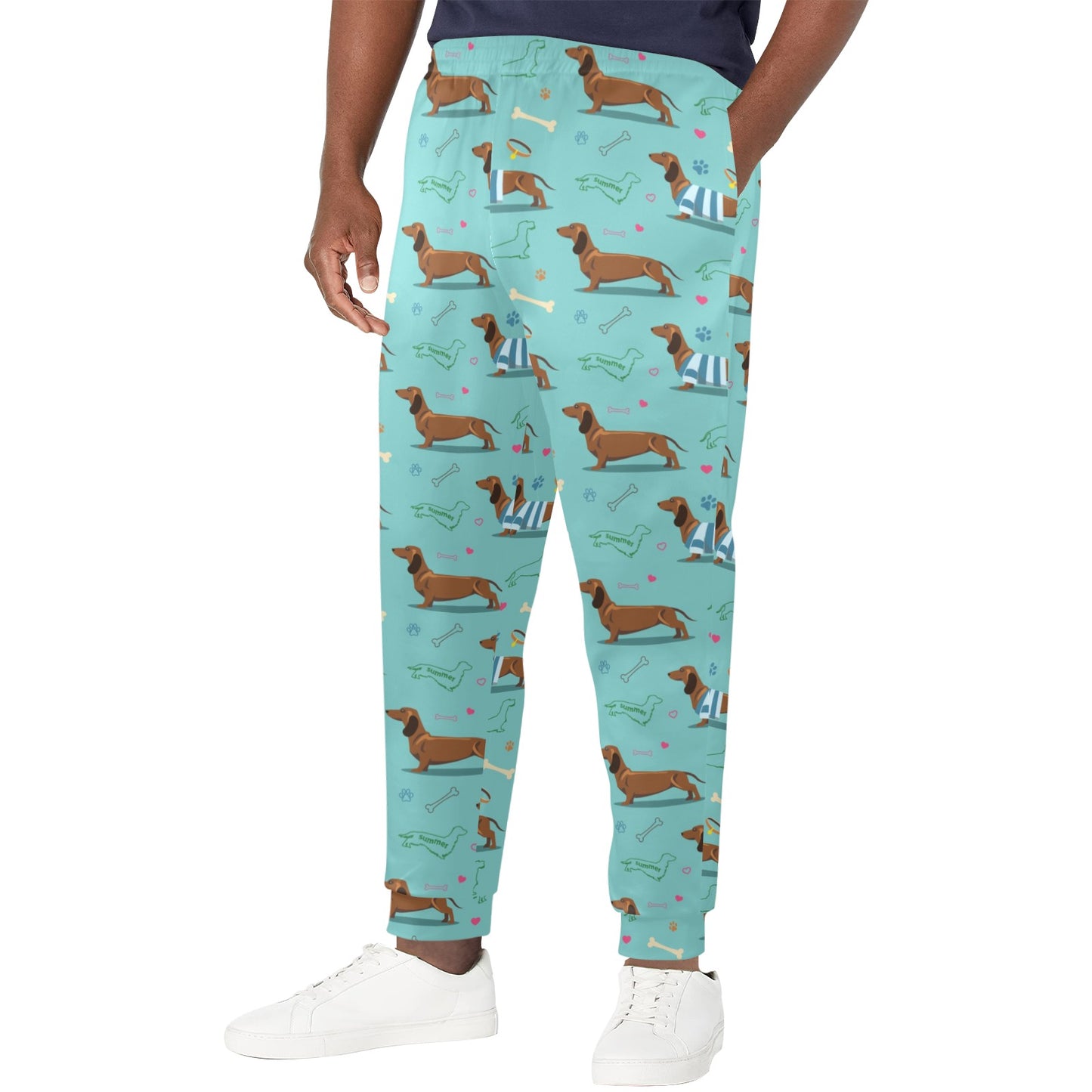 Dachshund Paw Decorative Print Pattern Men's Casual Track Pants