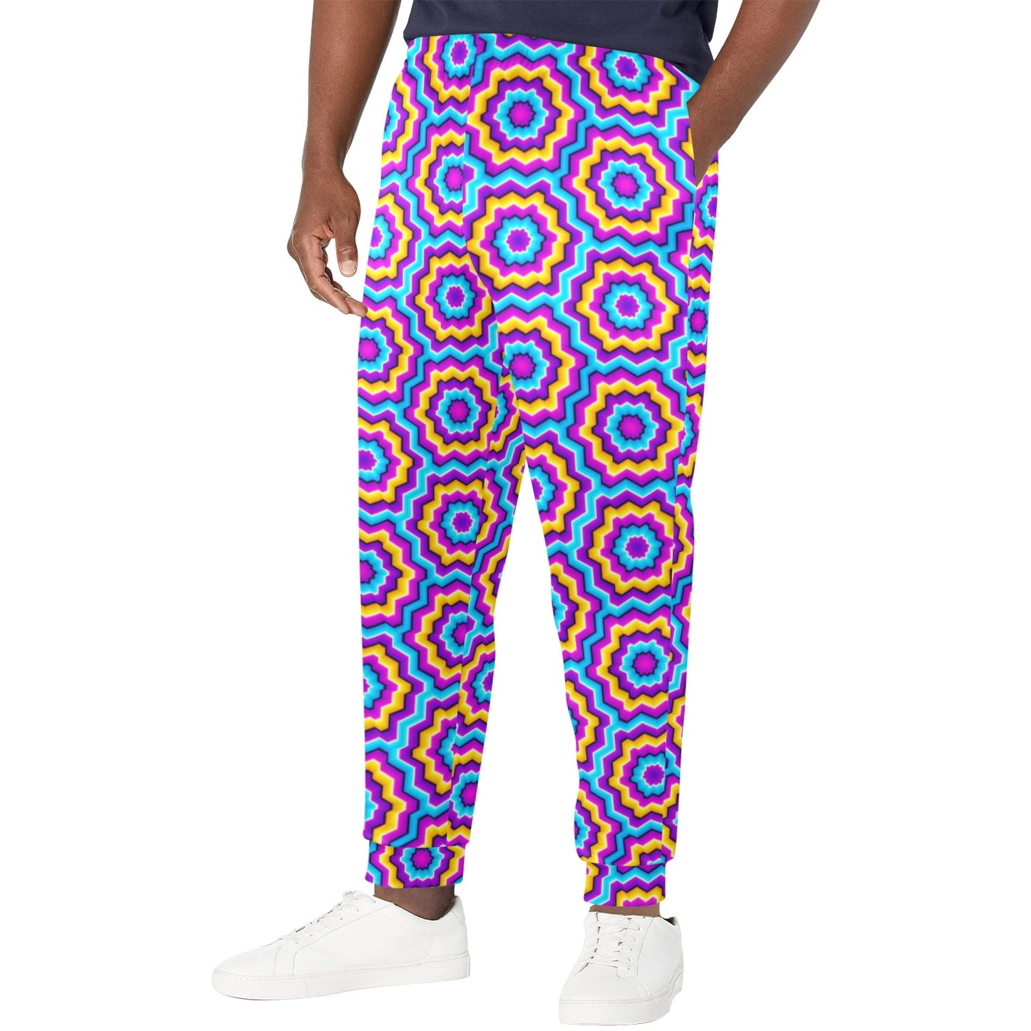 Optical illusion Techno Movement Men's Casual Track Pants