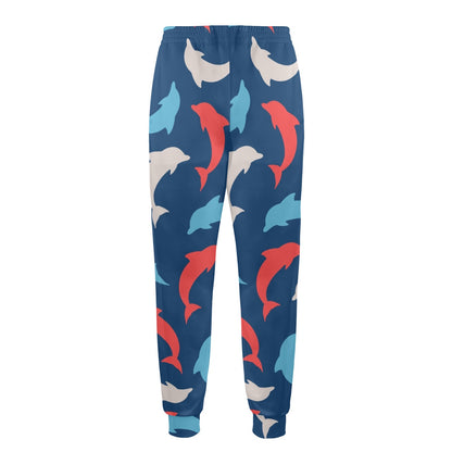 dolphin Design Print Pattern JJ0127 Men's Casual Track Pants