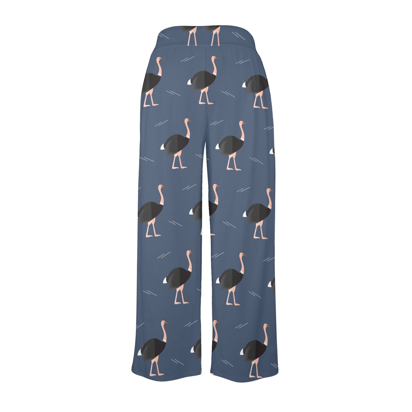 Ostrich Pattern Print Design 04 Women's Wide Leg Lounge Pants