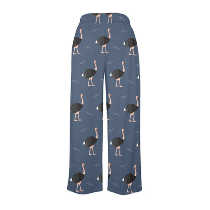 Ostrich Pattern Print Design 04 Women's Wide Leg Lounge Pants