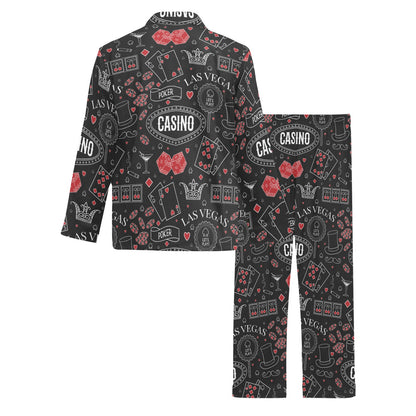Casino Pattern Print Design 04 Men's Long Pajama Set