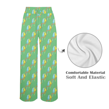 Budgerigar Pattern Print Design 01 Women's Wide Leg Lounge Pants