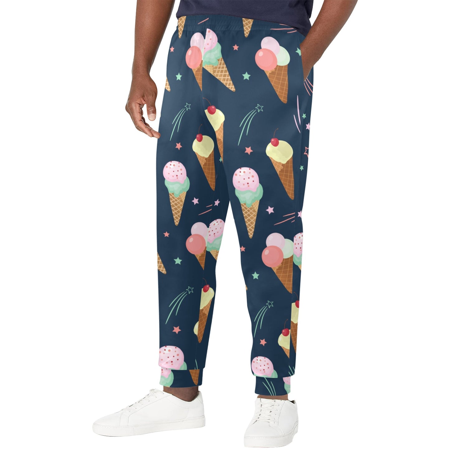 Ice Cream Pattern Print Design 04 Men's Casual Track Pants