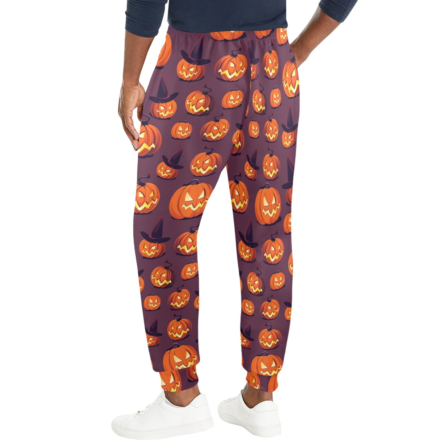 Halloween Pumpkin Pattern Print Design 03 Men's Casual Track Pants