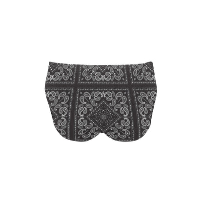 Bandana Black White Print Design LKS302 Men's Swimming Briefs