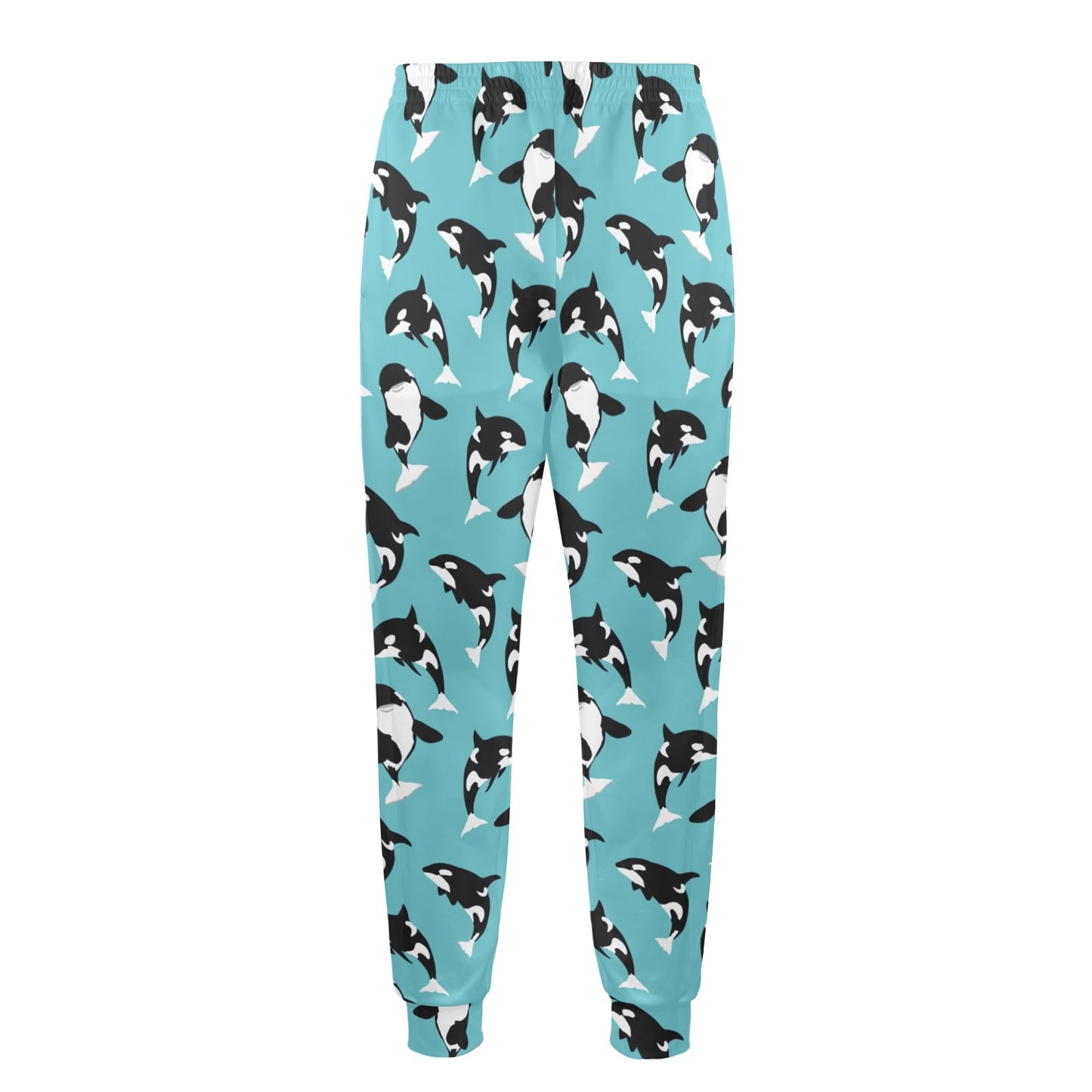 Whale Action Design Themed Print Men's Casual Track Pants