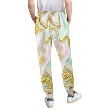 Gold Sweet Marble Women's Casual Track Pants