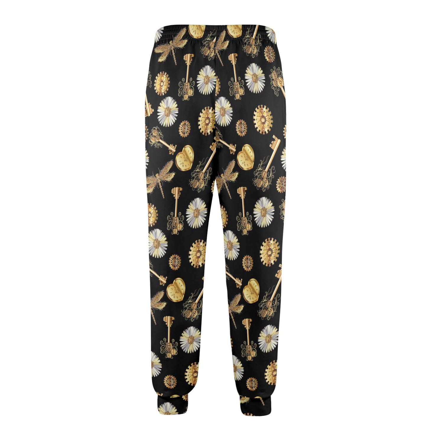 Steampunk Dragonfly Design Themed Print Men's Casual Track Pants