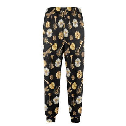 Steampunk Dragonfly Design Themed Print Men's Casual Track Pants