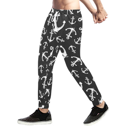 Anchor Black White Men's Sweatpants