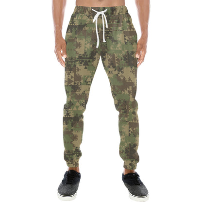 Camouflage Aztec Green Army Print Men's Sweatpants