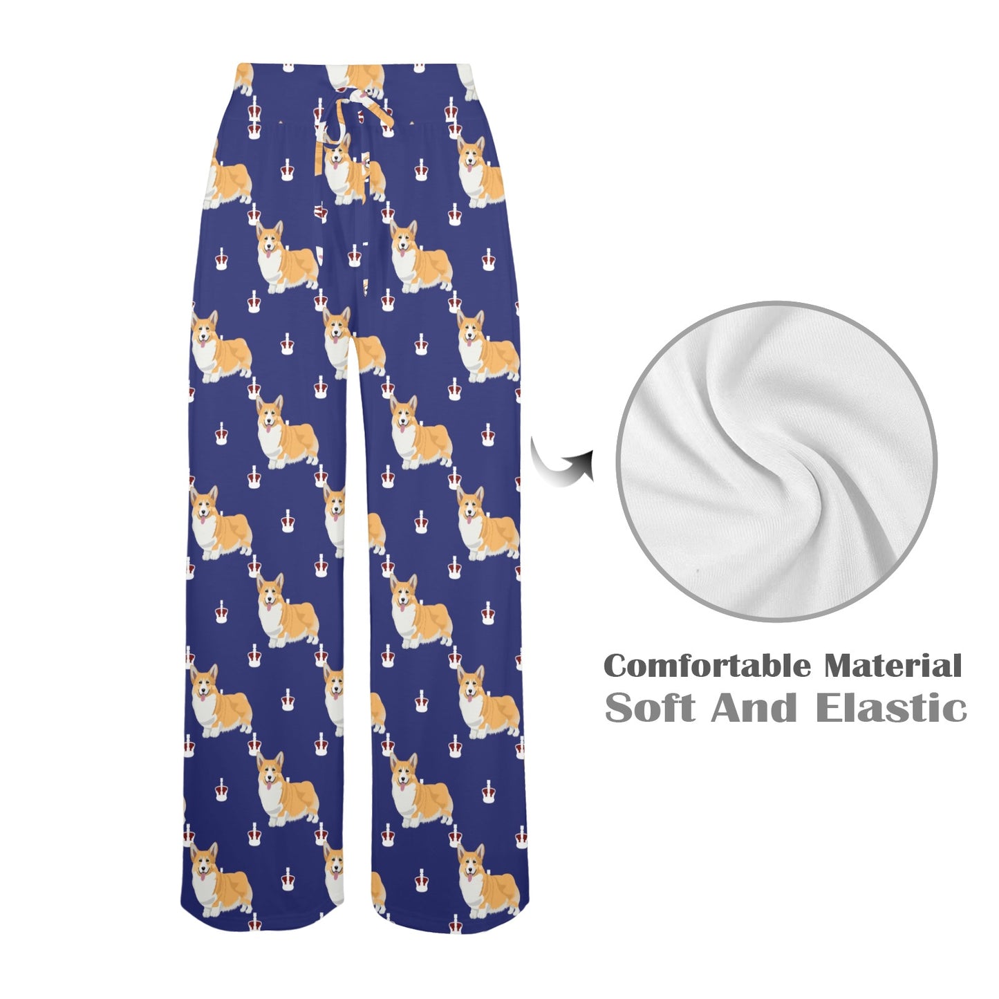 Pembroke Welsh Corgis Pattern Print Design A07 Women's Wide Leg Lounge Pants
