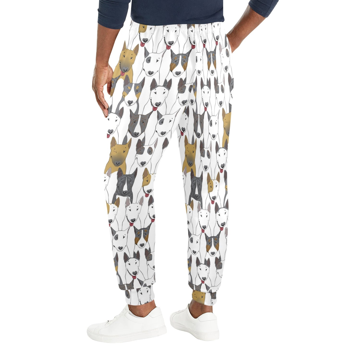 Bull Terriers Pattern Print Design 03 Men's Casual Track Pants