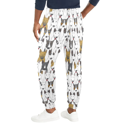 Bull Terriers Pattern Print Design 03 Men's Casual Track Pants