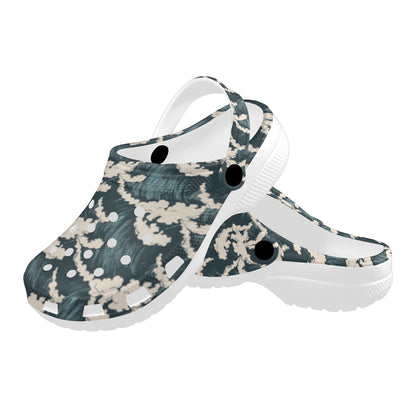 Wave Art Print Unisex Clogs Shoes