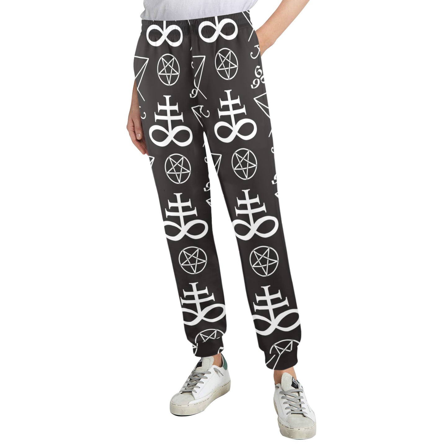 Pentagram Pattern Print Design A04 Women's Casual Track Pants