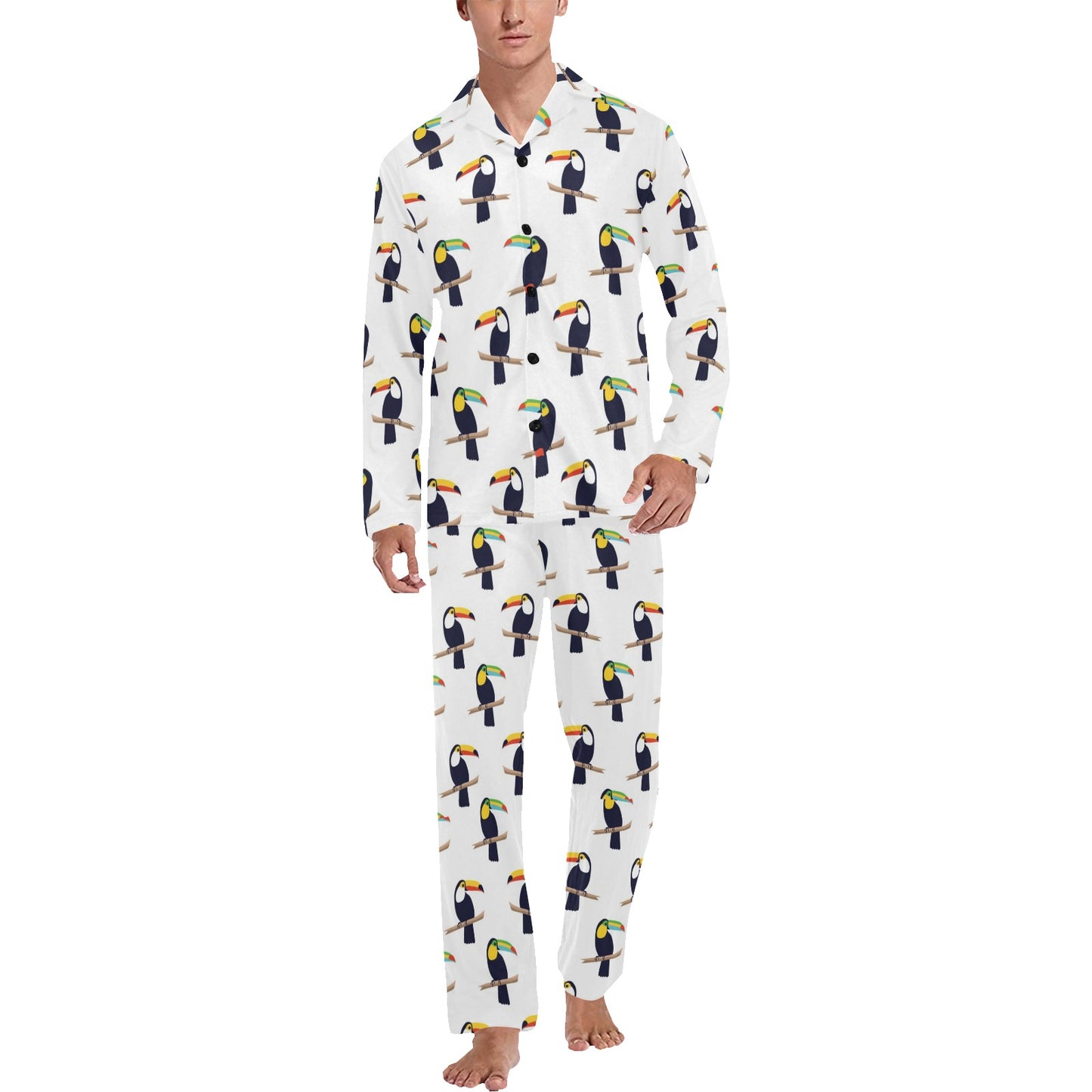 Toucan Print Design LKS305 Men's Long Pajama Set