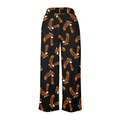 Eagles Print Pattern Women's Wide Leg Lounge Pants