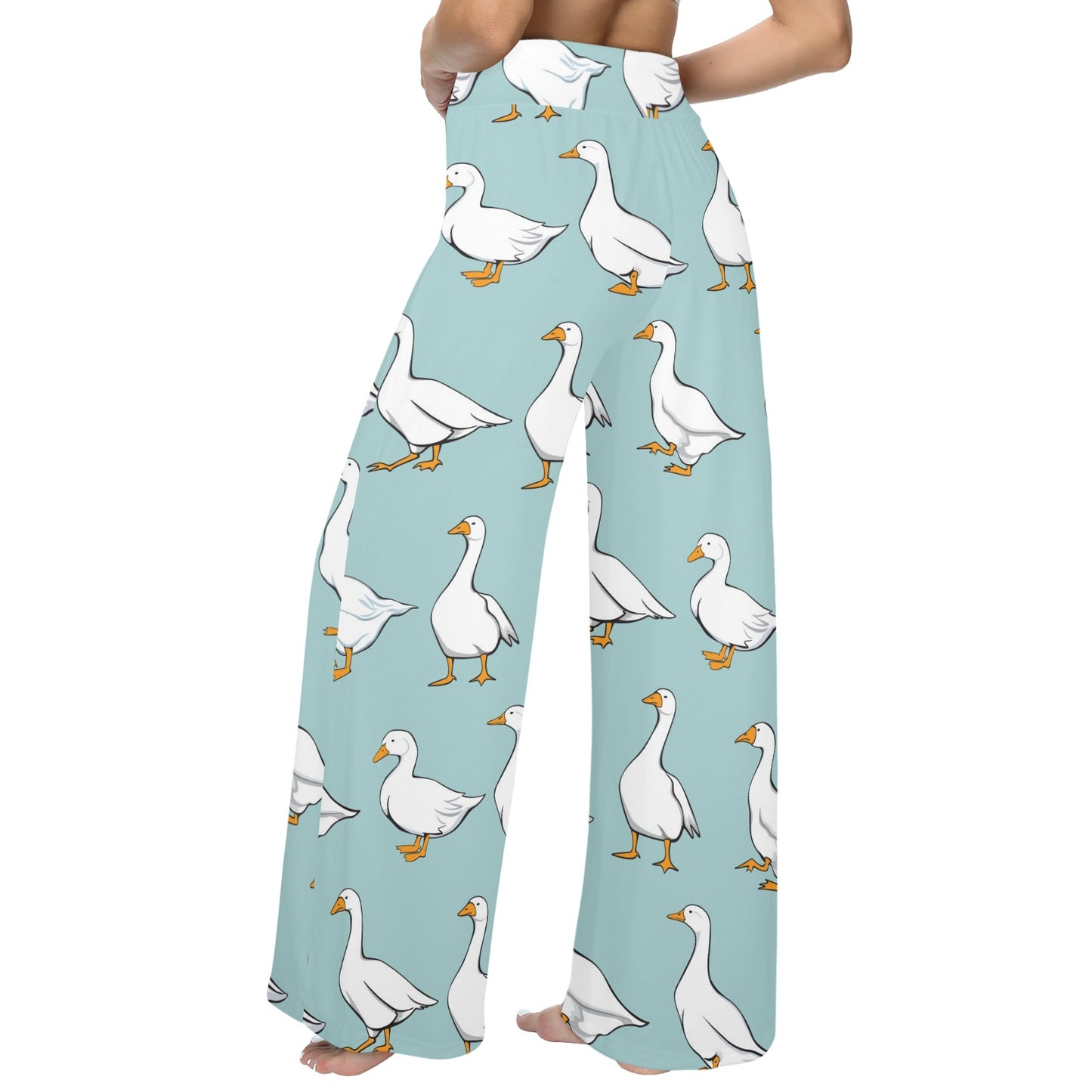 Goose Pattern Print Design 02 Women's Wide Leg Lounge Pants