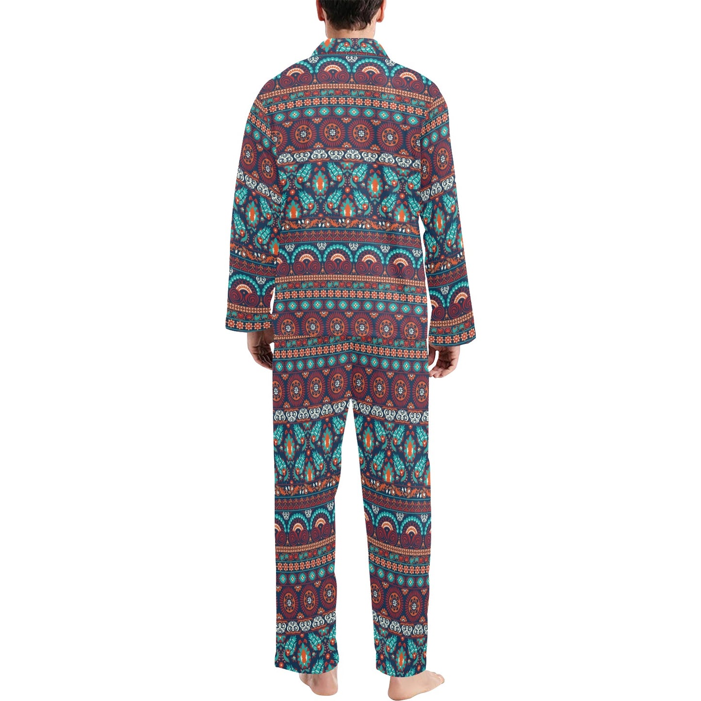 Suzani Print Design LKS302 Men's Long Pajama Set