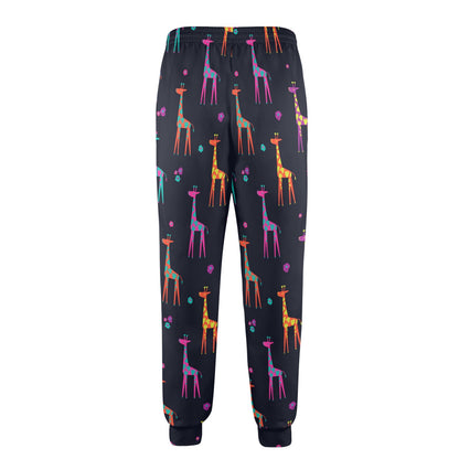 giraffe Design Print Pattern JJ0268 Men's Casual Track Pants