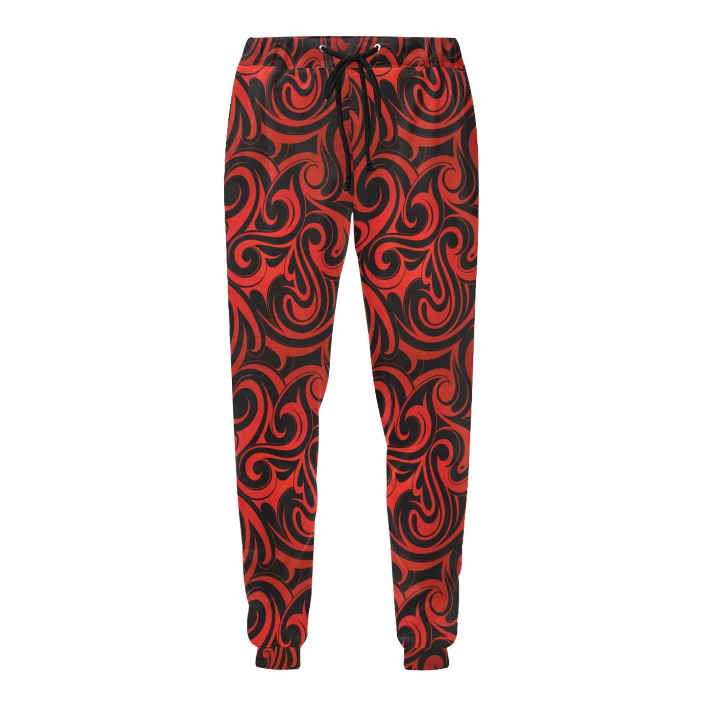 Maori Red Black Themed Design Men's Sweatpants