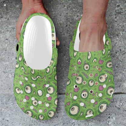 Zombie Eyes Design Pattern Print Unisex Clogs Shoes
