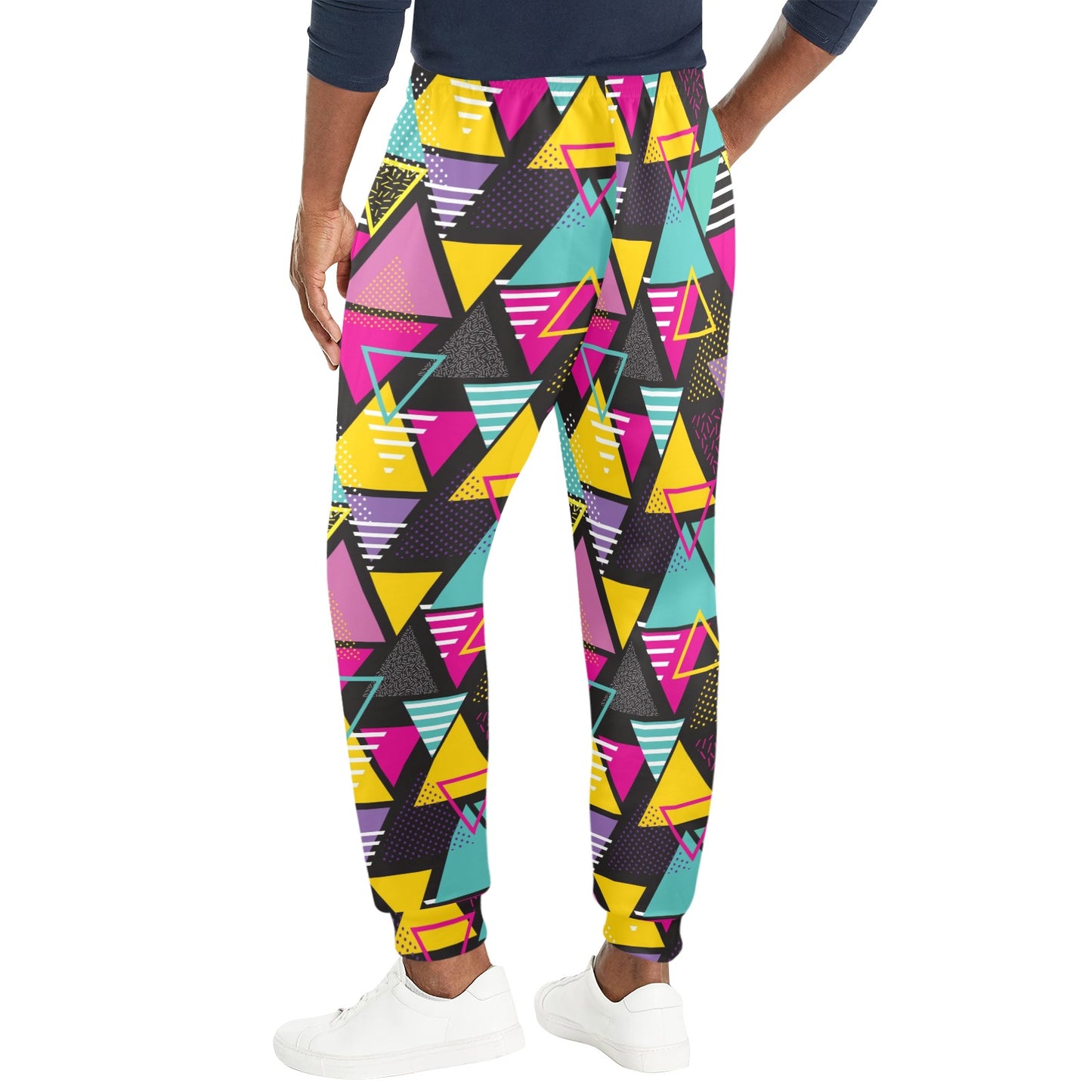 Geometric Colorful Pattern Print Design 02 Men's Casual Track Pants