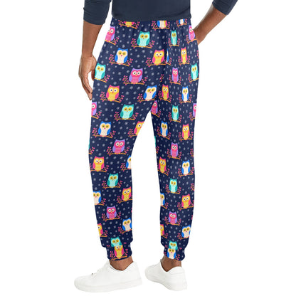 Owl Cute Themed Design Print Men's Casual Track Pants