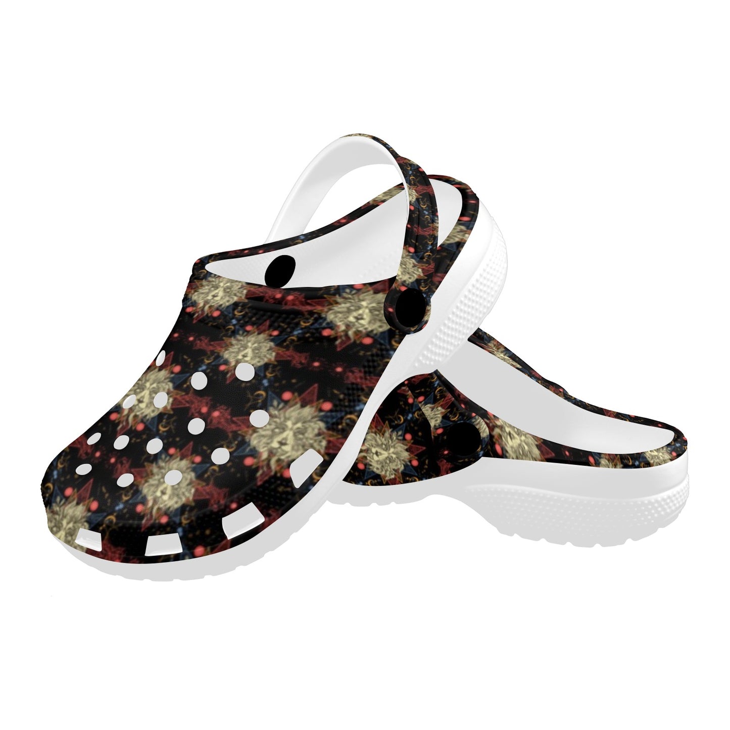 Zodiac Leo Pattern Design Print Unisex Clogs Shoes