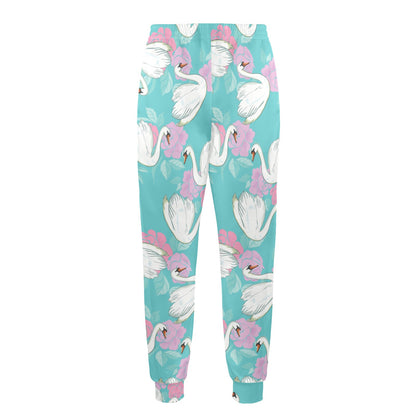 Swan Pattern Print Design 03 Men's Casual Track Pants