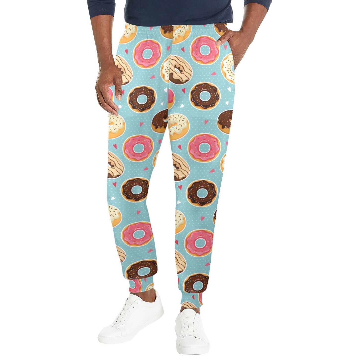 Donut Pattern Print Design DN04 Men's Casual Track Pants