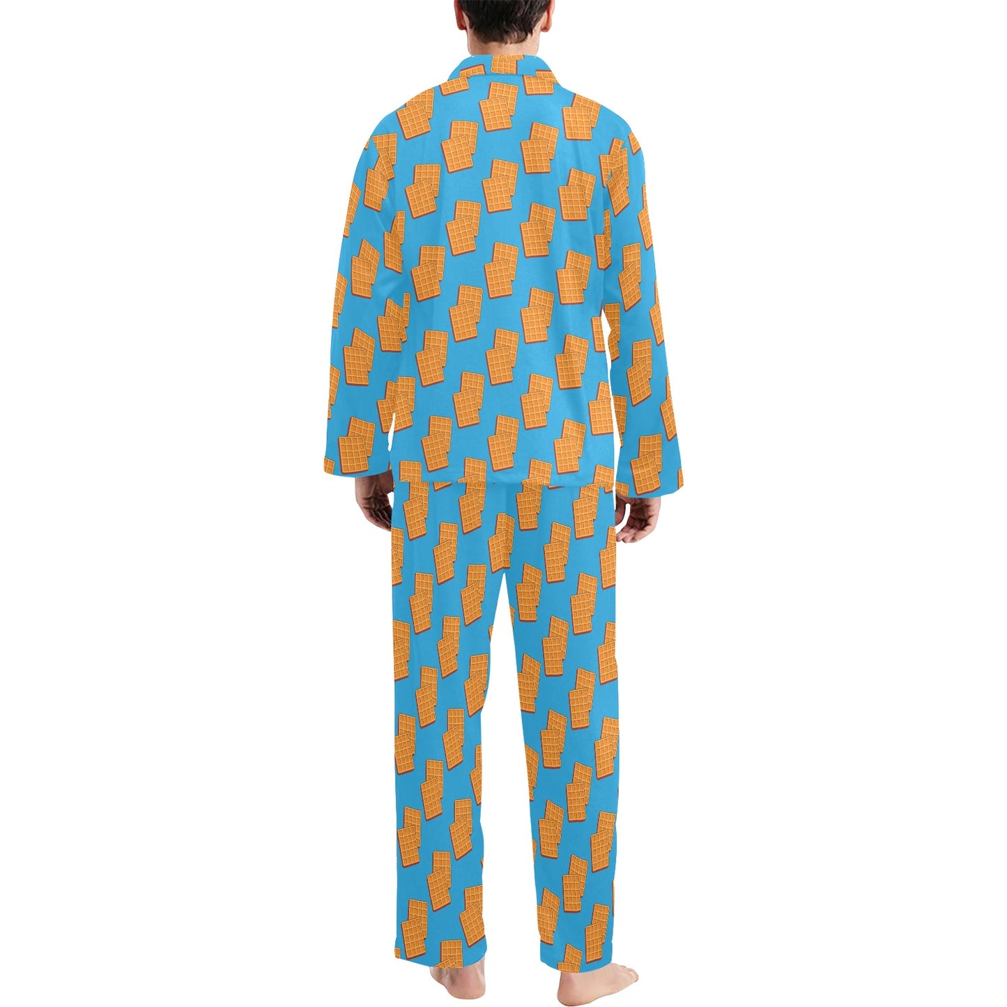 Waffle Print Design LKS304 Men's Long Pajama Set