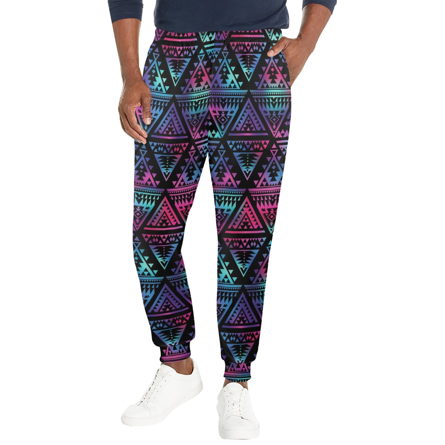 Tribal aztec Dark Multicolor Men's Casual Track Pants