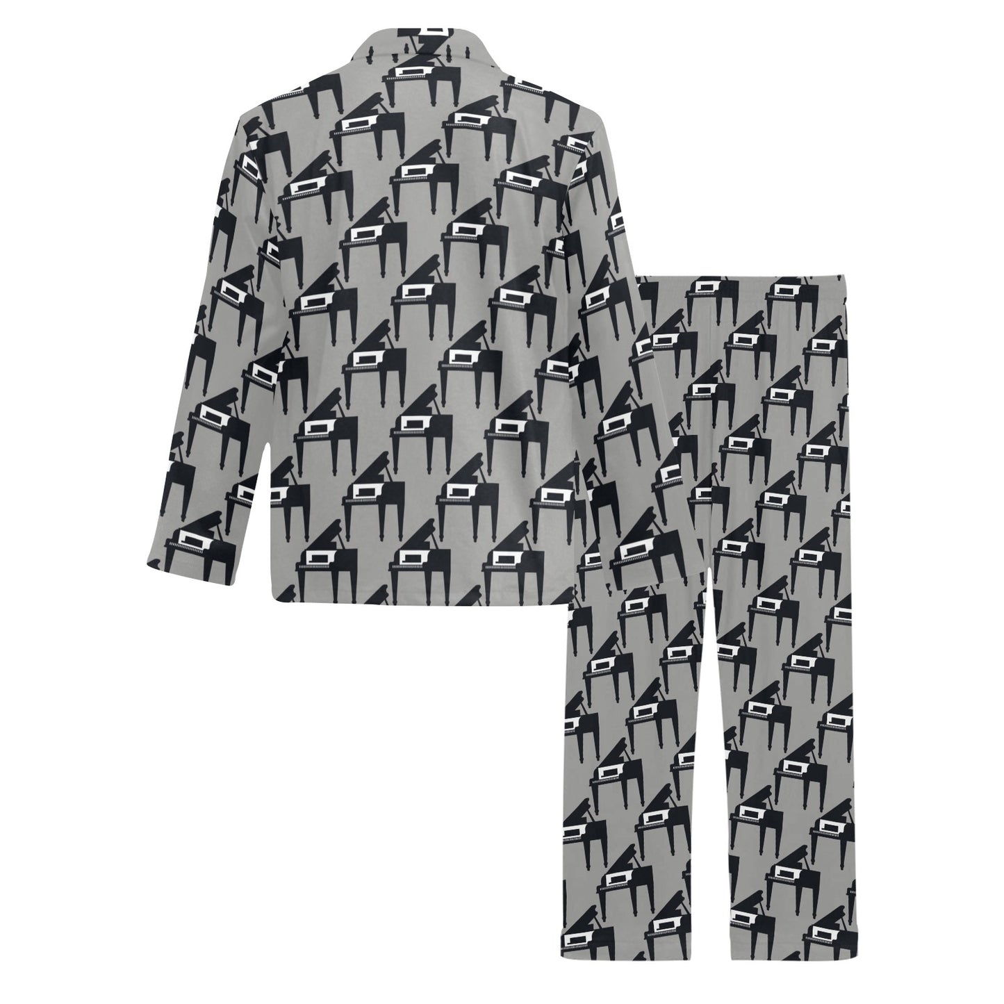 Piano Print Design LKS404 Men's Long Pajama Set