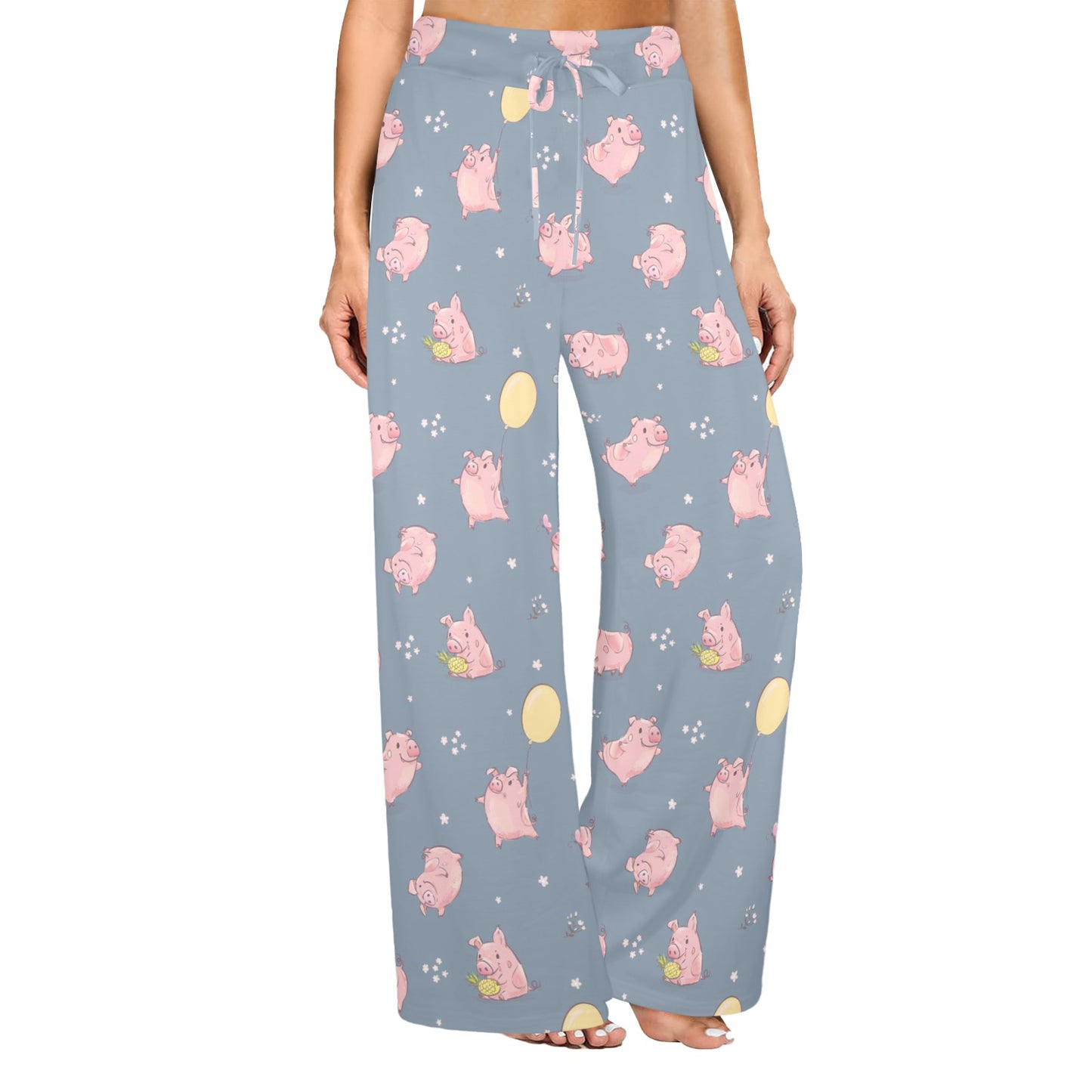 Pig Print Design LKS405 Women's Wide Leg Lounge Pants