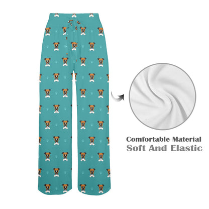 Boxers Pattern Print Design 03 Women's Wide Leg Lounge Pants