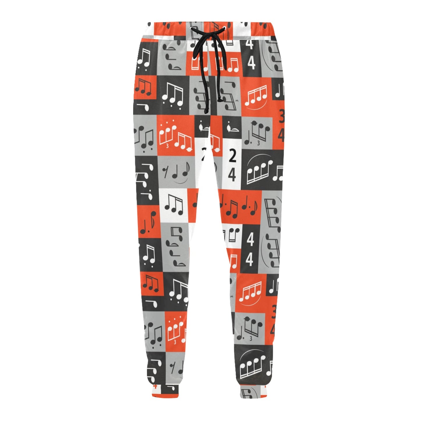 Music Note Design Themed Print Men's Sweatpants