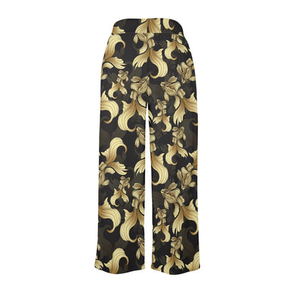Goldfish Pattern Print Design 02 Women's Wide Leg Lounge Pants