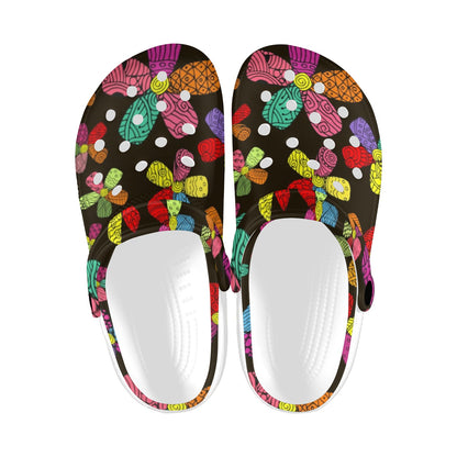 Flower Power Colorful Print Pattern Unisex Clogs Shoes