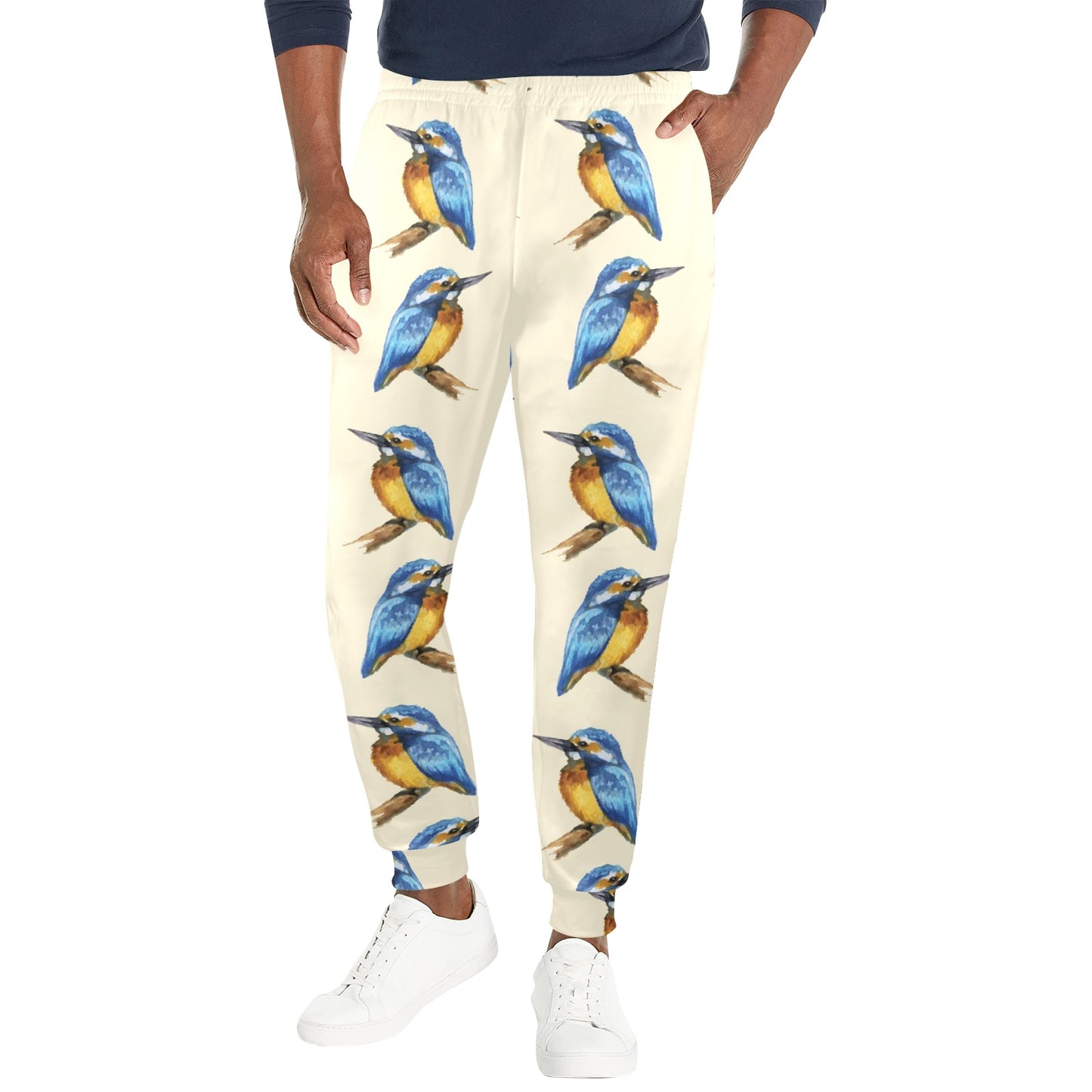 Kingfisher Pattern Print Design 01 Men's Casual Track Pants