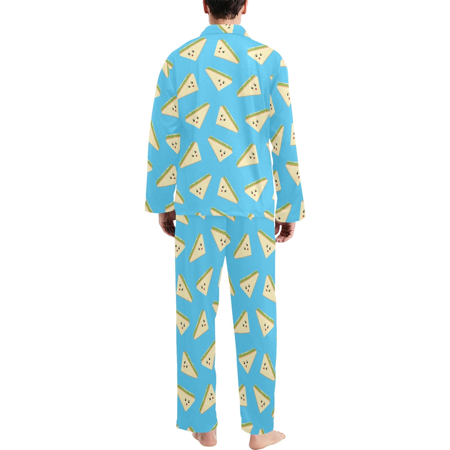 Sandwich Emoji Print Design LKS305 Men's Long Pajama Set