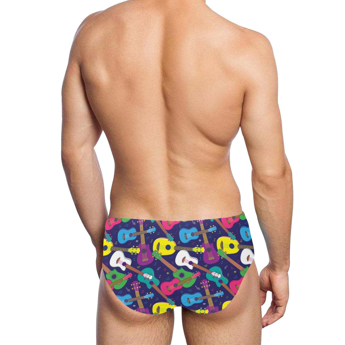 Ukulele Pattern Print Design 02 Men's Swimming Briefs