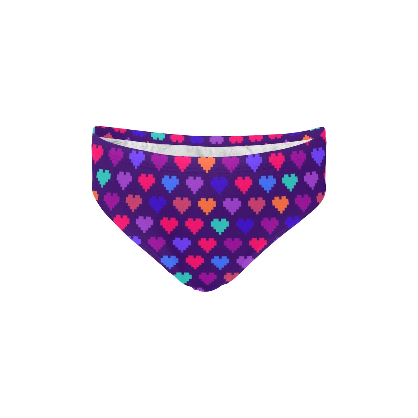 Heart Pixel Pattern Print Design HE03 Men's Swimming Briefs