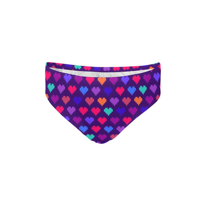 Heart Pixel Pattern Print Design HE03 Men's Swimming Briefs