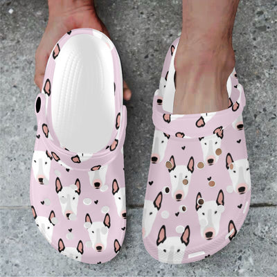 Bull Terrier Pink Print Pattern Unisex Clogs Shoes